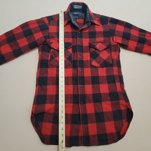 Pendleton Vtg Wool Flannel Shirt Buffalo Plaid Made in USA Gorpcore Workwear S - Picture 6 of 8